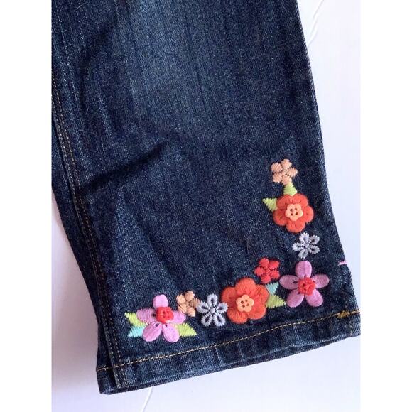 3T NWT Gymboree TEA GARDEN Floral Embroidered Asian Denim Jeans PANTS Girls - Picture 4 of 4